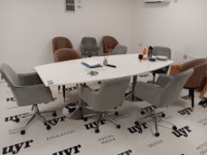 Boardroom / meeting table with 10 upholstered chairs