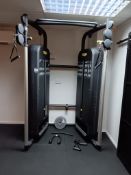 Technogym element dual adjustable pully functional trainer to include various pully attachments (