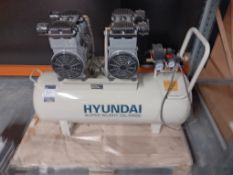 Hyundai 100L Super Silent oil free air compressor, model number HY2150100, serial number