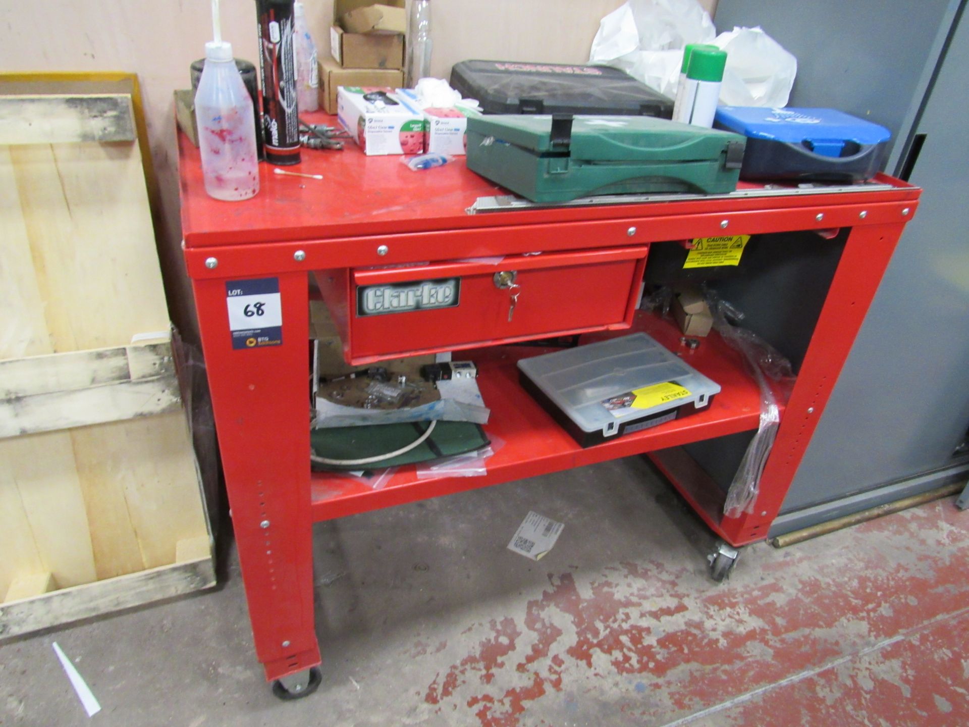 Clarke Modular Workbench Clarke engineers mobile workbench with lockable drawe