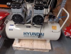 Hyundai 100L Super Silent oil free air compressor, model number HY2150100, serial number