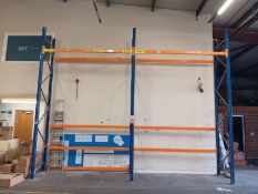 2 bays warehouse pallet racking, 3 uprights, 7 cross beams