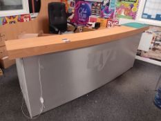 Reception desk with 2 drawer pedestal, 2600mm (w) x 1000mm (d) x 1300mm (h)