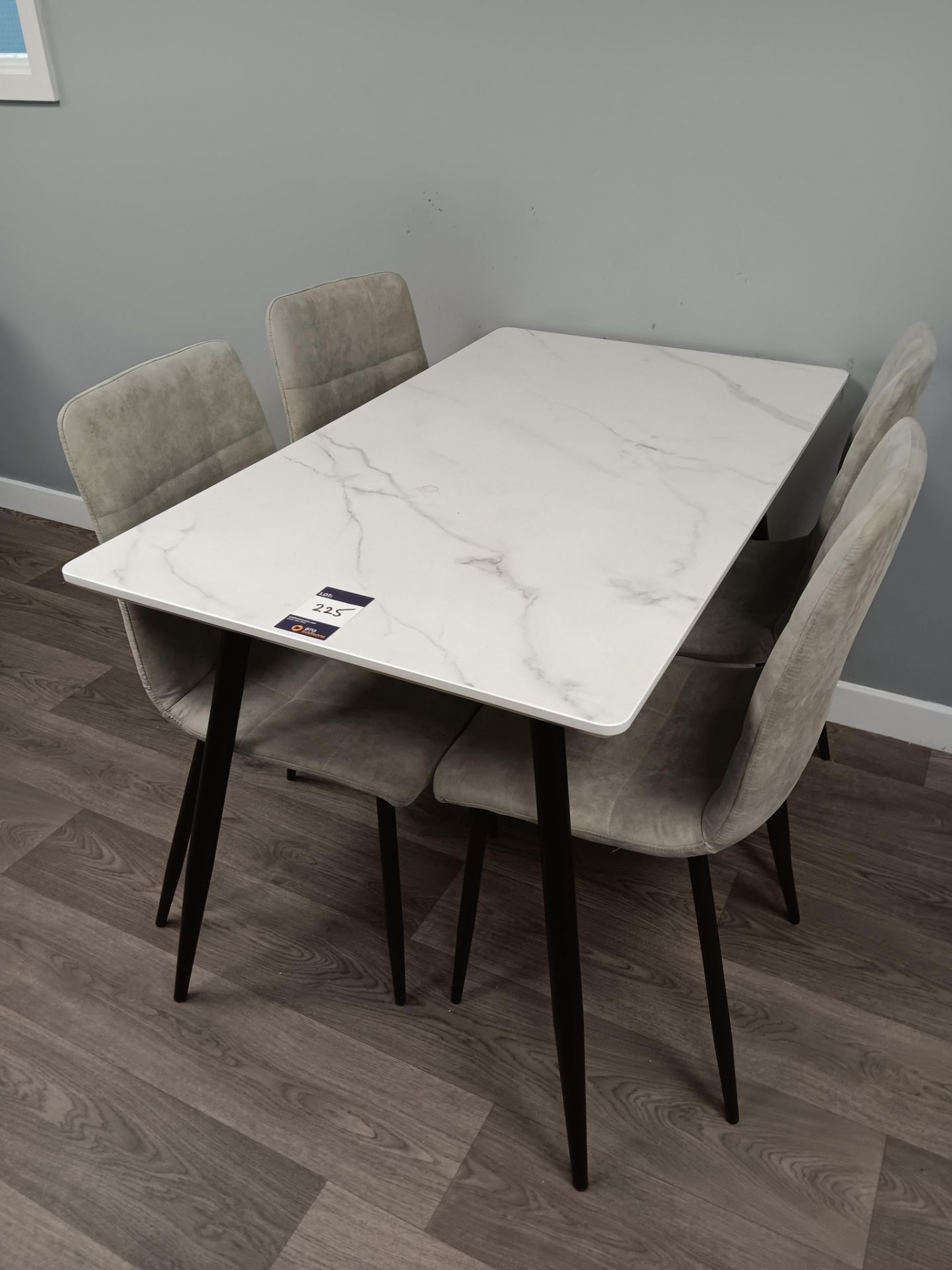Laminate topped table with 4 upholstered chairs - Image 3 of 3