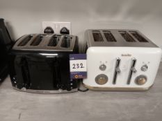 Russell Hobbs 4 slice toaster, Russell Hobbs kettle and Breville 4 slice toaster