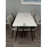 Laminate topped table with 4 upholstered chairs