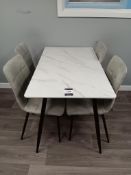 Laminate topped table with 4 upholstered chairs