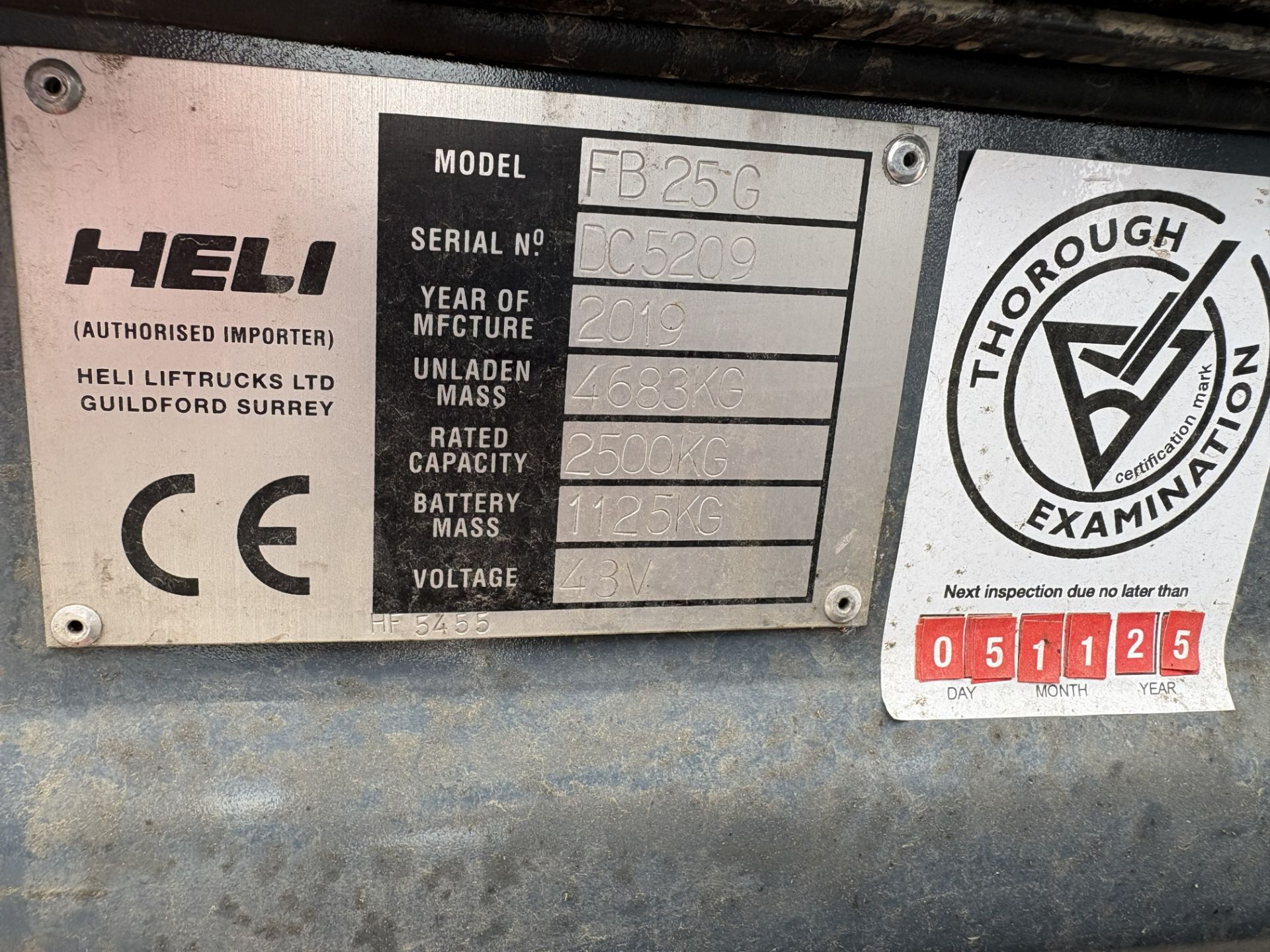 Heli FB25G Electric Forklift Truck, - Image 15 of 22
