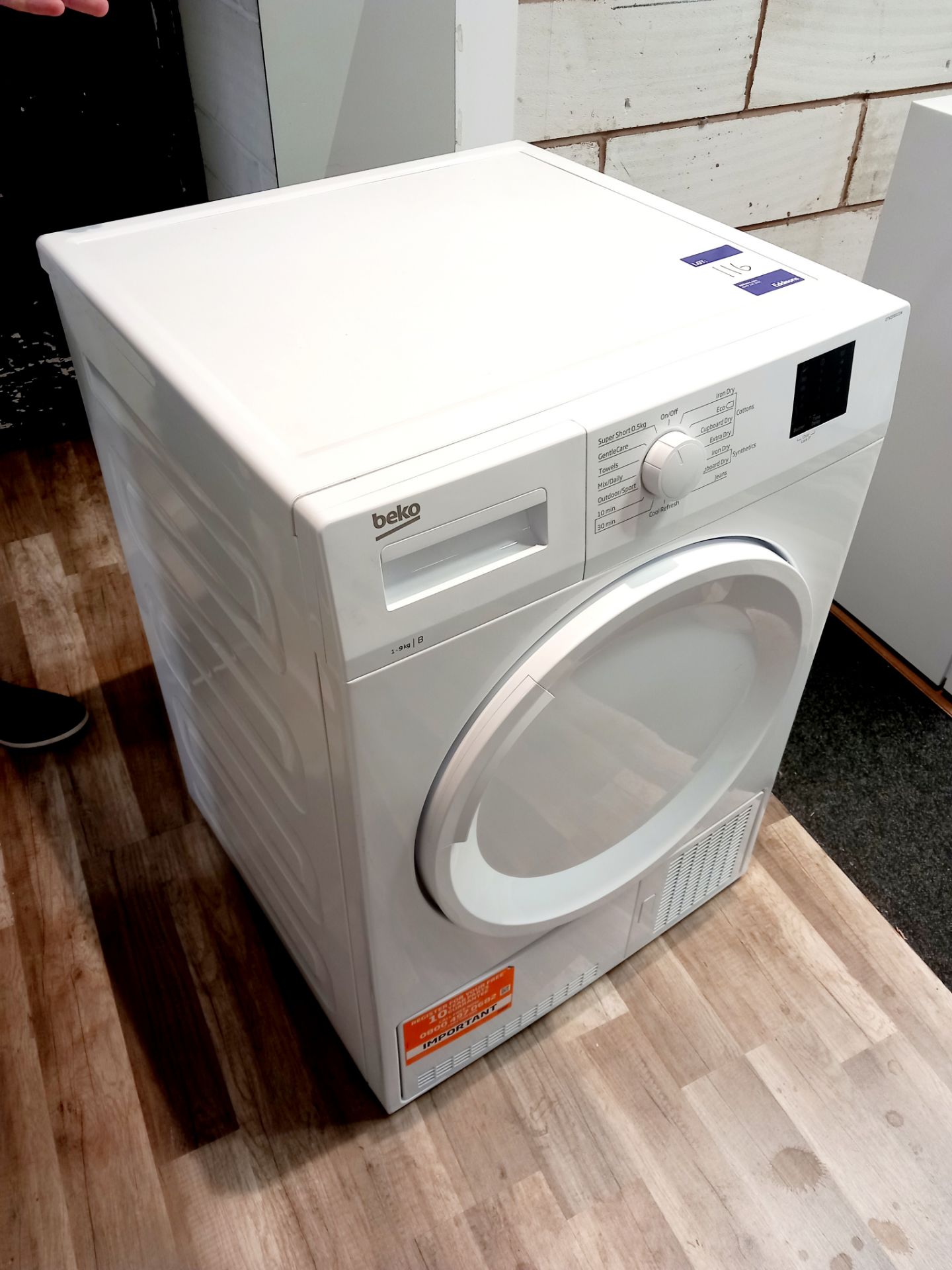 Beko DTKCE90021W 9kg Condenser Tumble Dryer – White rrp. £279.00 - Image 2 of 4