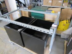 In house fabricated twin bin trolley