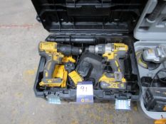 Dewalt twin drill drive set with case and battery