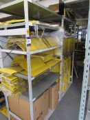 2 bays of stores racking to include quantity of powder coated fixings