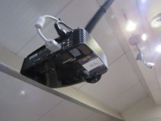 Optoma ceiling mounted projector with pull down screen