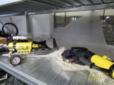 Quantity various components over 5 bays of racking to include various hosing, 2 x Brook Crompton