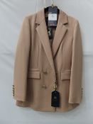 Holland Cooper double breasted wool blazer - Camel Twill - Size 8 - RRP£549