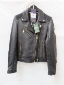 Holland Cooper leather bikers jacket - Size 10 - RRP£399