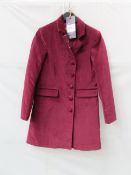 Hartwell 'Anna' velvet coat - Burgundy - Size 10 - RRP£319