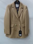 Holland Cooper double breasted wool blazer - Camel Twill - Size 10 - RRP£549