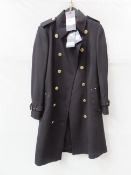 Holland Cooper 'Marlborough' double breasted cotton trenchcoat - Soft Black - Size 12 - RRP£749