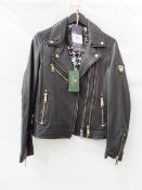 Holland Cooper leather bikers jacket - Size 10 - RRP£399