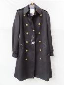 Holland Cooper 'Marlborough' double breasted cotton trenchcoat - Soft Black - Size 8 - RRP£749
