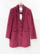 Hartwell 'Anna' velvet coat - Burgundy - Size 14 - RRP£319