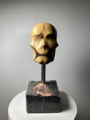 Domenico Ludovico Skull Gold AZ, 2022 Marble for the valley of the Apuan Alps Iranian Travertino