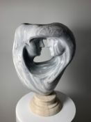 Domenico Ludovico Here and now, 2024 Marble Carrara white with nuvole (cloudy) from the Tuscany