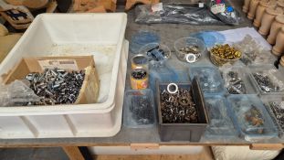 A selection of Eyelets, Snap on Connectors, Nuts and Castor Sockets