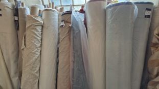 Approximately 35 rolls of various fabric by various companies in various lengths