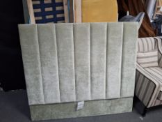 MG Designs double vertical floor mounted headboard in velvet