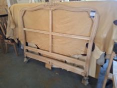 Kingsize decorative raw wood headboard and double antique gold headboard