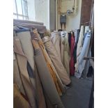 Approximately 65 rolls of various design and length rolls of fabric by Linwood, Mobus, J Brown etc.