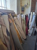 Approximately 65 rolls of various design and length rolls of fabric by Linwood, Mobus, J Brown etc.