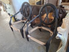 2 x Show wood black armchairs from Duresta