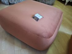 French Connection square stool 700 x 280mm(h) peach velvet