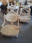 8 x Spoon back show wood chairs bought from Duresta in Louis XVI style