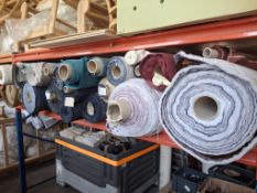 26 Various rolls of velvet to include 2 rolls of quilted velvet