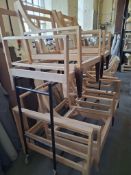 2 Sofa frames and 4 x armchair frames including steel trolley