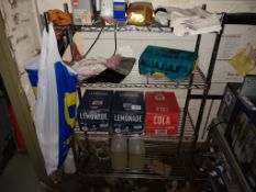 Shelf Unit & Contents Including 10L Pack Cola & 2 x 10L Packs Lemonade etc