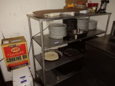 Shelf Unit & Contents Including Crockery etc