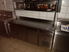 Adexa 3-Door Counter Fridge with 2-Tier Heated Gantry & 2 x Tab Grabbers - Viewing Recommended to As