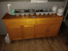 Wooden 4-Door, 2-Drawer Unit with Cutlery
