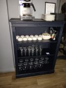 Shelf Unit & Contents Including Glassware & Crockery (Not Coffee Percolator)