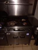 Falcon 4-Burner Gas Range with Oven - Viewing Recommended to Ascertain Removal Due to Size, Location