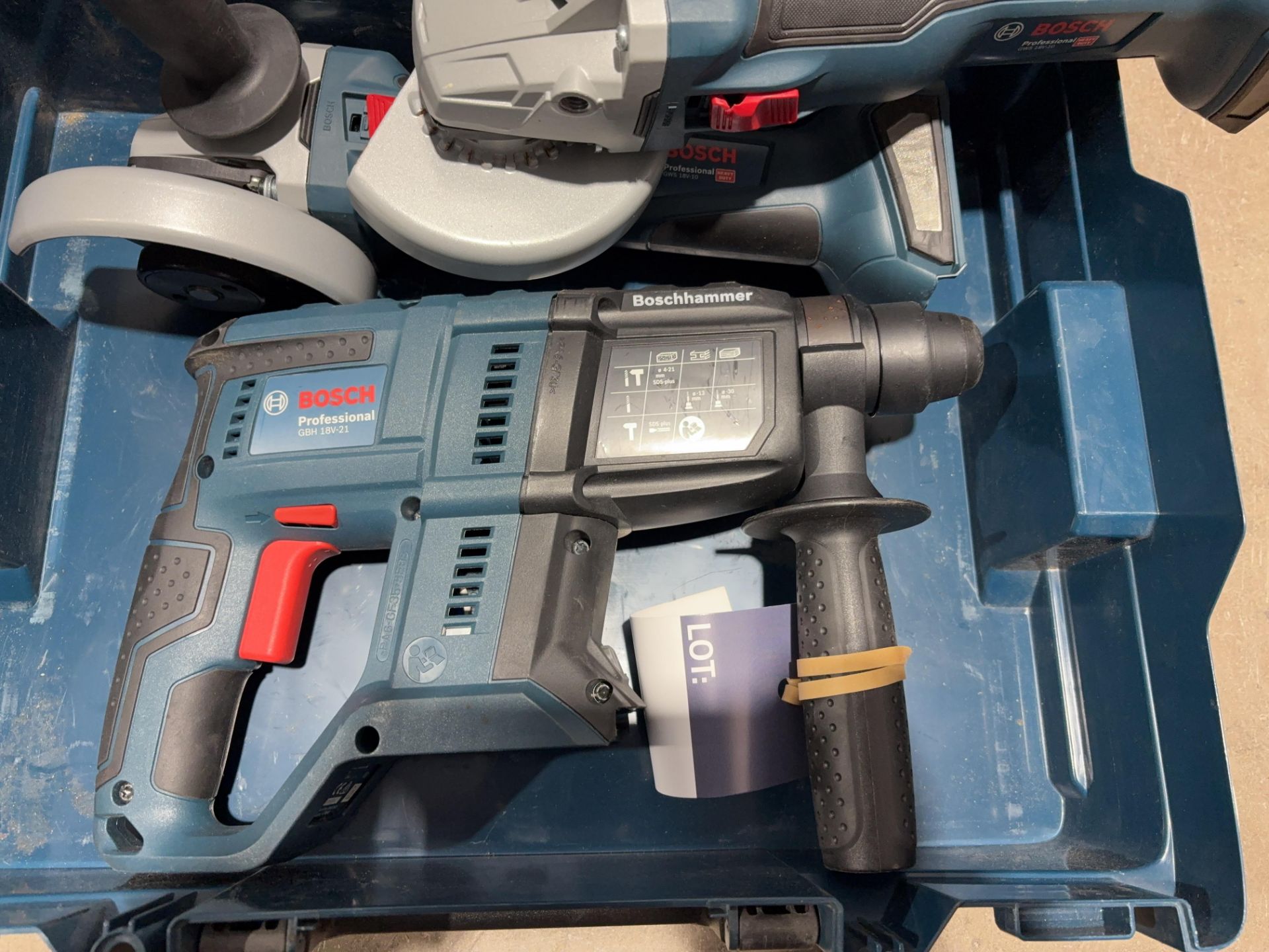 3 x Bosch cordless powertools (2 x angle grinders; 1 x hammer drill) - NO BATTERIES - Image 2 of 2