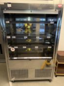 IFSE SS Food Display Cabinet. Lockable roller shutter door - no key. Mobile. 125 x 67 x 195