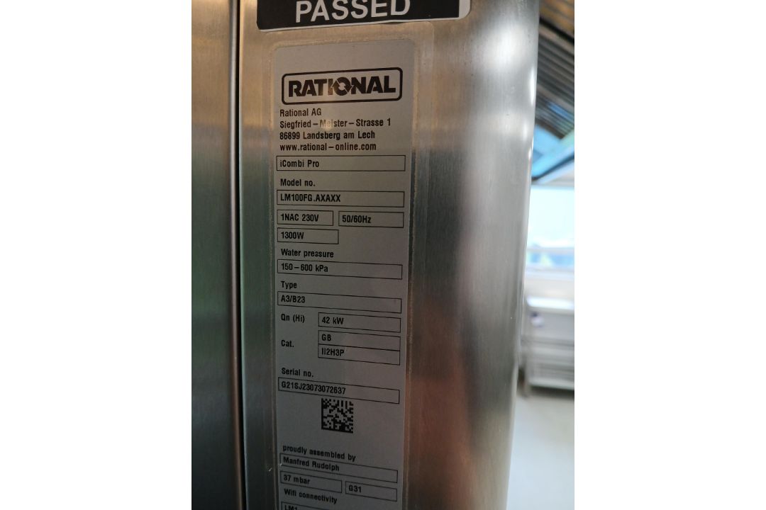 Rational iCombi Pro Combi Oven (Model Number: LM100FG.AXAXXX, Type: A3/B23, Serial Number: G21SJ2307 - Image 9 of 19