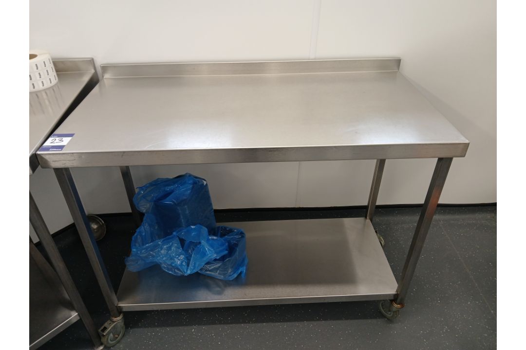 Stainless Steel Mobile Prep Table (Approx. 1200 x 600)