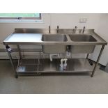 Stainless Steel Twin Bowl Sink (Approx. 1800 x 600) (Purchasers responsibility to disconnect and rem